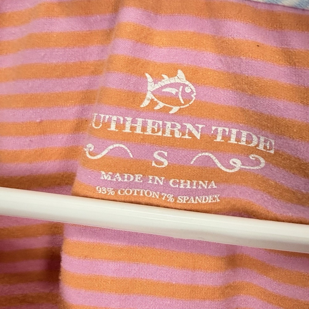 SOUTHERN TIDE Casual Sport Dress, Womens Sz S, Stripe, Short Sleeve Pink Orange - Picture 3 of 5